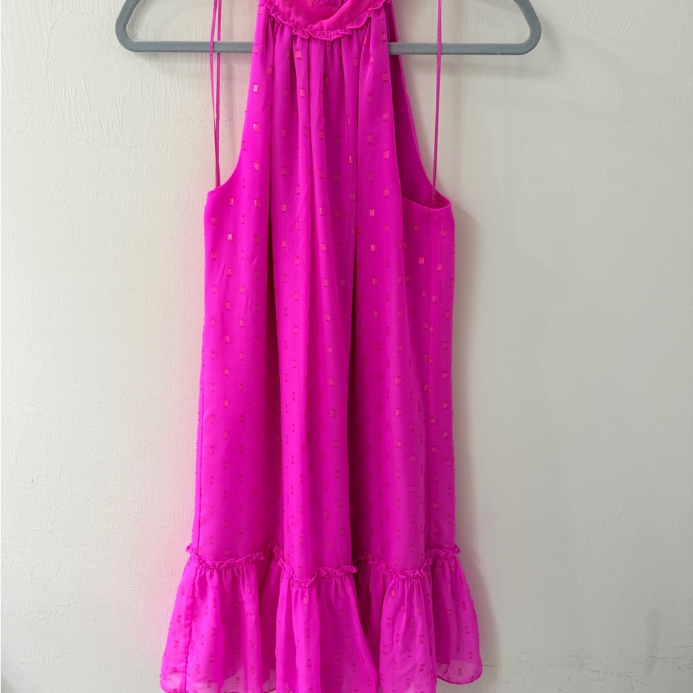 Trina Turk Fuchsia Ruffle Collar Blouse